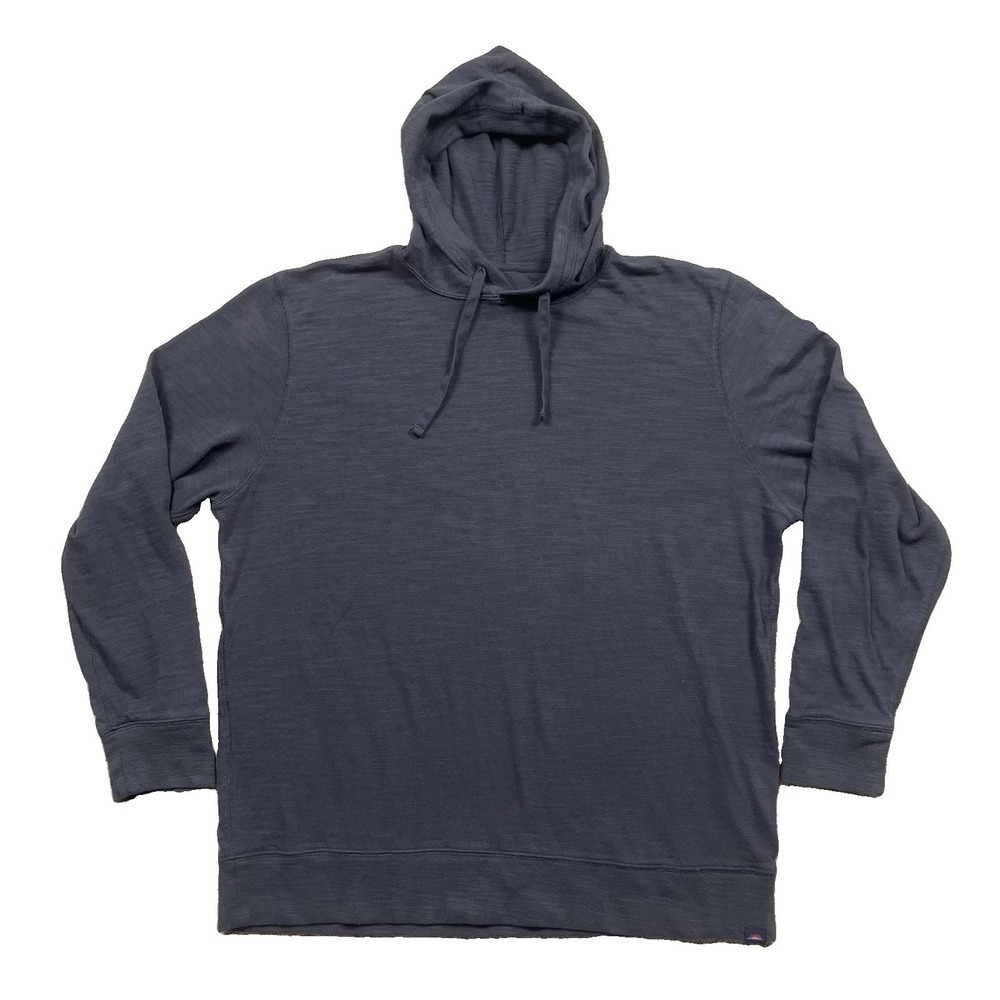 Faherty Sunwashed Slub Hoodie Mens XXL 2XL Gray Graphite Organic Cotton Pullover